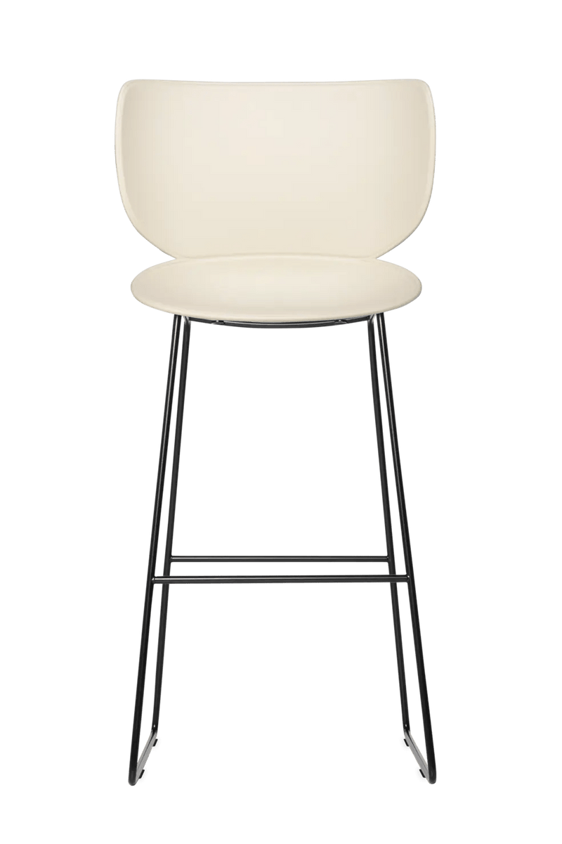 Hana Bar Stool Un - Upholstered Set of 2 - Moooi Stools + Benches + Ottomans - Black - Black - High - HORNE