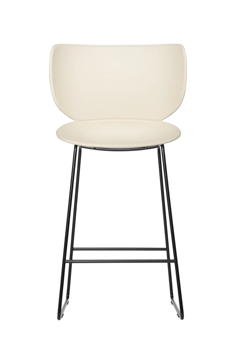 Hana Bar Stool Un - Upholstered Set of 2 - Moooi Stools + Benches + Ottomans - Black - Black - High - HORNE