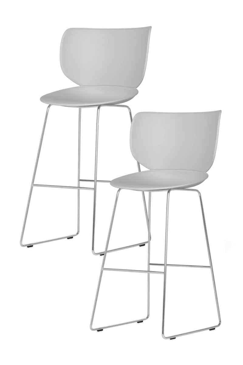 Hana Bar Stool Un - Upholstered Set of 2 - Moooi Stools + Benches + Ottomans - Black - Black - High - HORNE