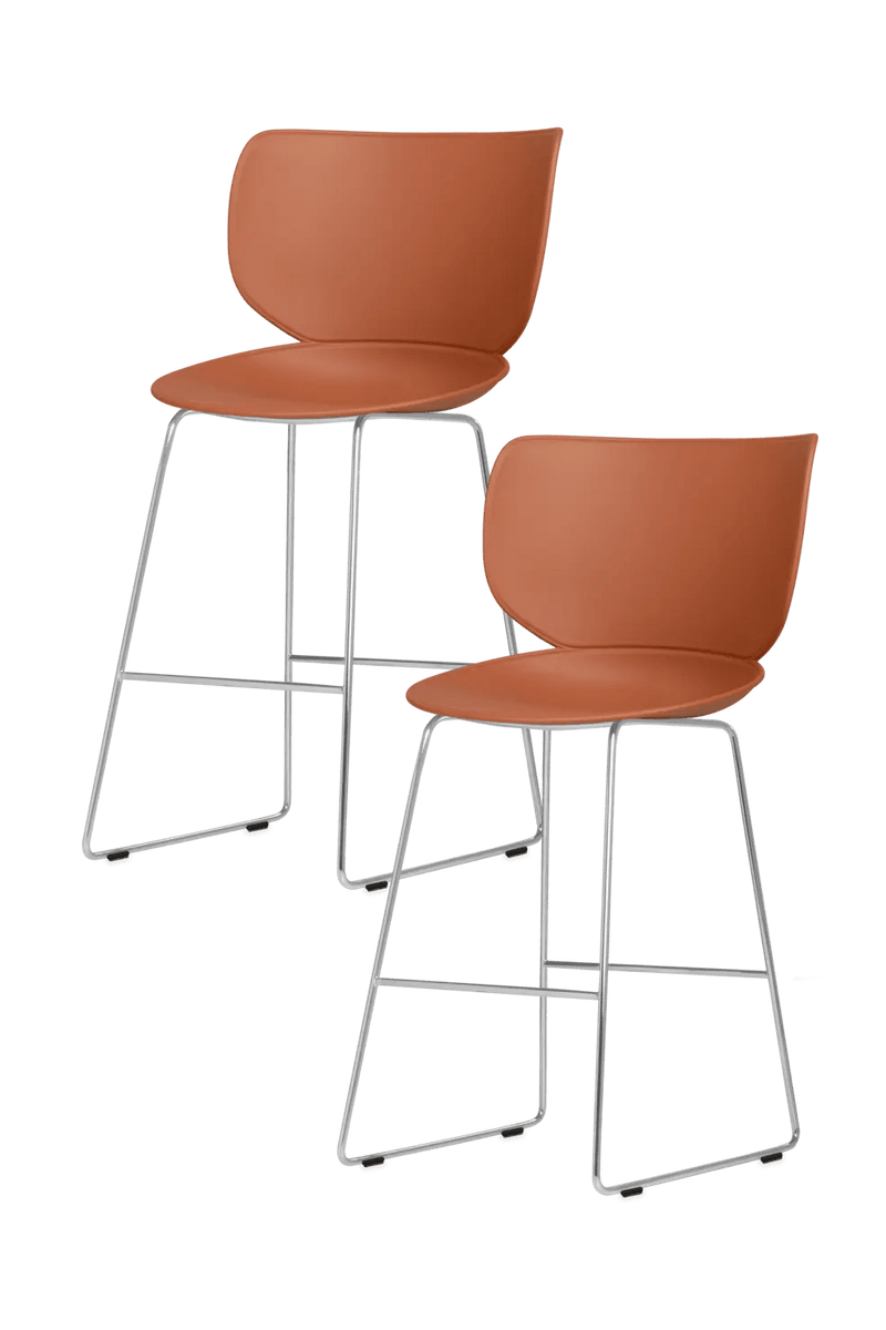 Hana Bar Stool Un - Upholstered Set of 2 - Moooi Stools + Benches + Ottomans - Black - Black - High - HORNE