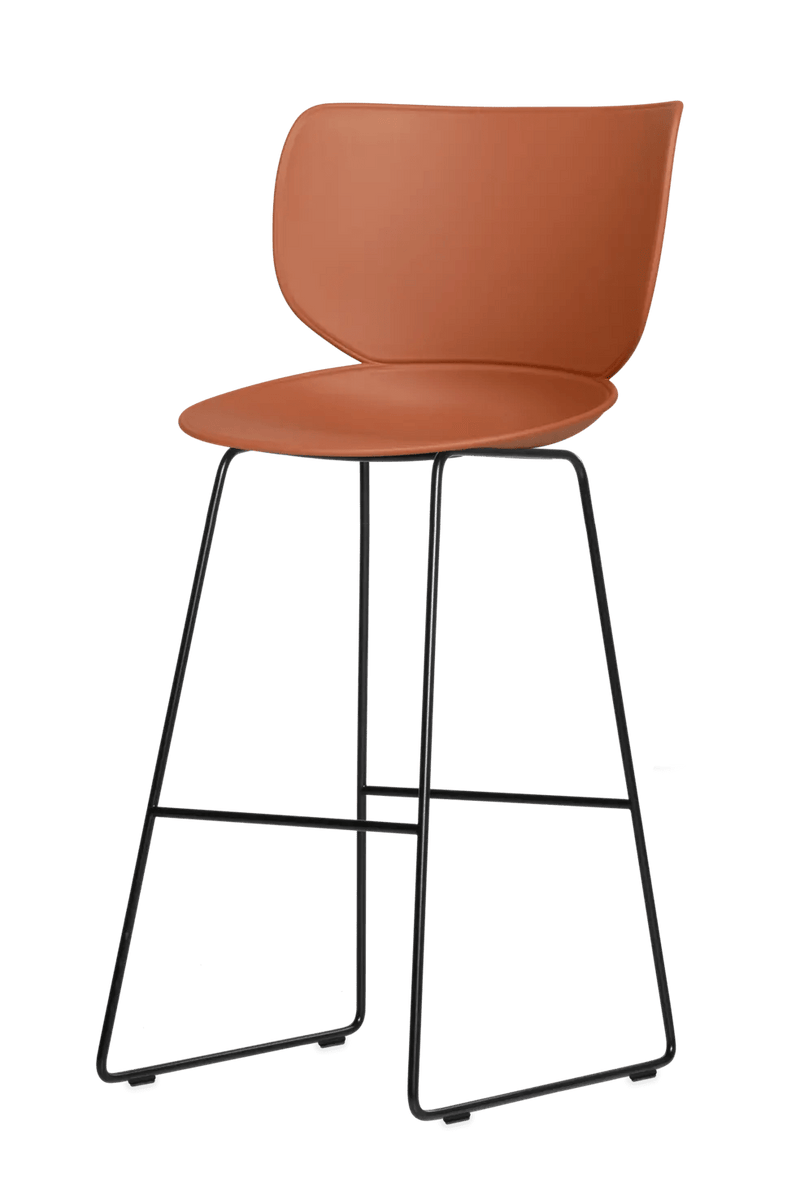 Hana Bar Stool Un - Upholstered Set of 2 - Moooi Stools + Benches + Ottomans - Black - Black - High - HORNE