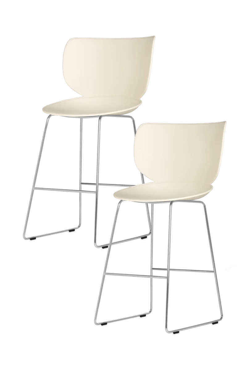 Hana Bar Stool Un - Upholstered Set of 2 - Moooi Stools + Benches + Ottomans - Black - Black - High - HORNE