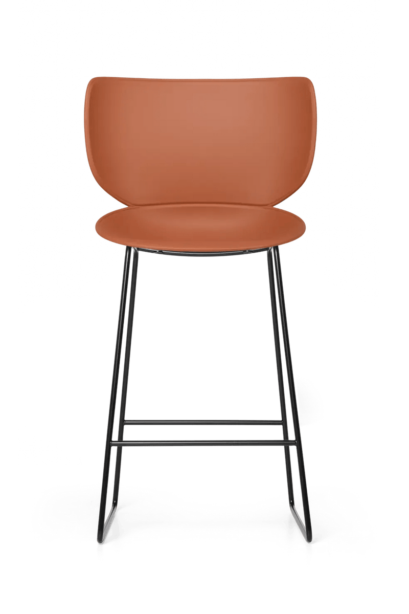 Hana Bar Stool Un - Upholstered Set of 2 - Moooi Stools + Benches + Ottomans - Black - Black - High - HORNE