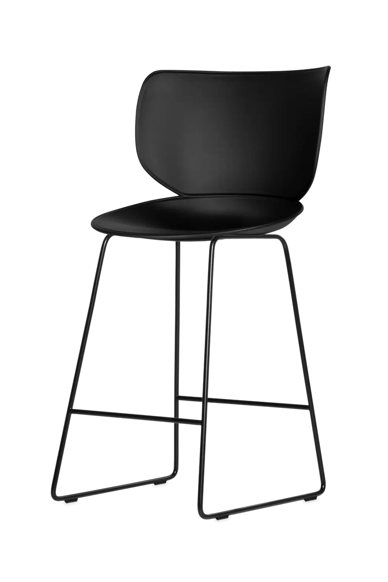 Hana Bar Stool Un - Upholstered Set of 2 - Moooi Stools + Benches + Ottomans - Black - Black - High - HORNE