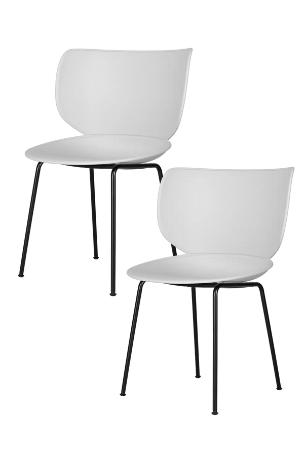Hana Chairs Un - Upholstered Set of 4 - Moooi Chairs - Concrete Grey - Black - NON - STACKABLE - HORNE