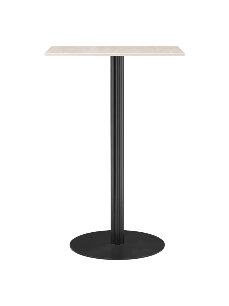 Harbour Column Bar Table - Audo Copenhagen Tables + Desks - Round base - 27.6 × 23.6 in - Black Oak - HORNE
