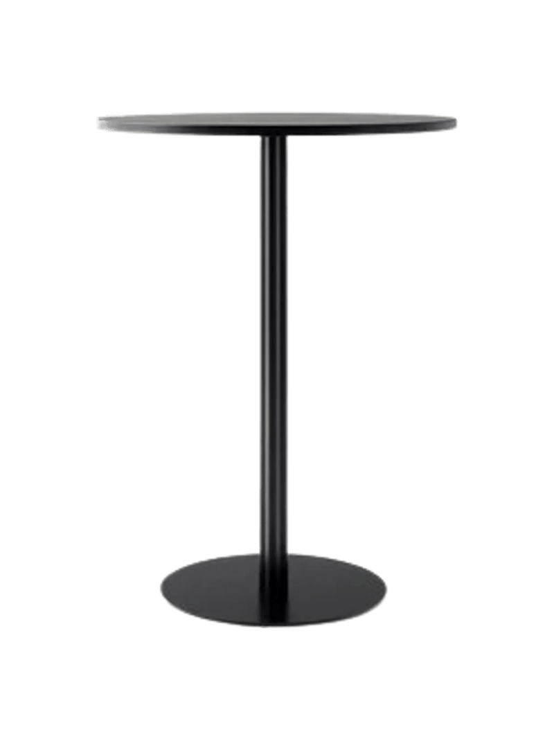 Harbour Column Bar Table - Audo Copenhagen Tables + Desks - Round base - 27.6 × 23.6 in - Black Oak - HORNE