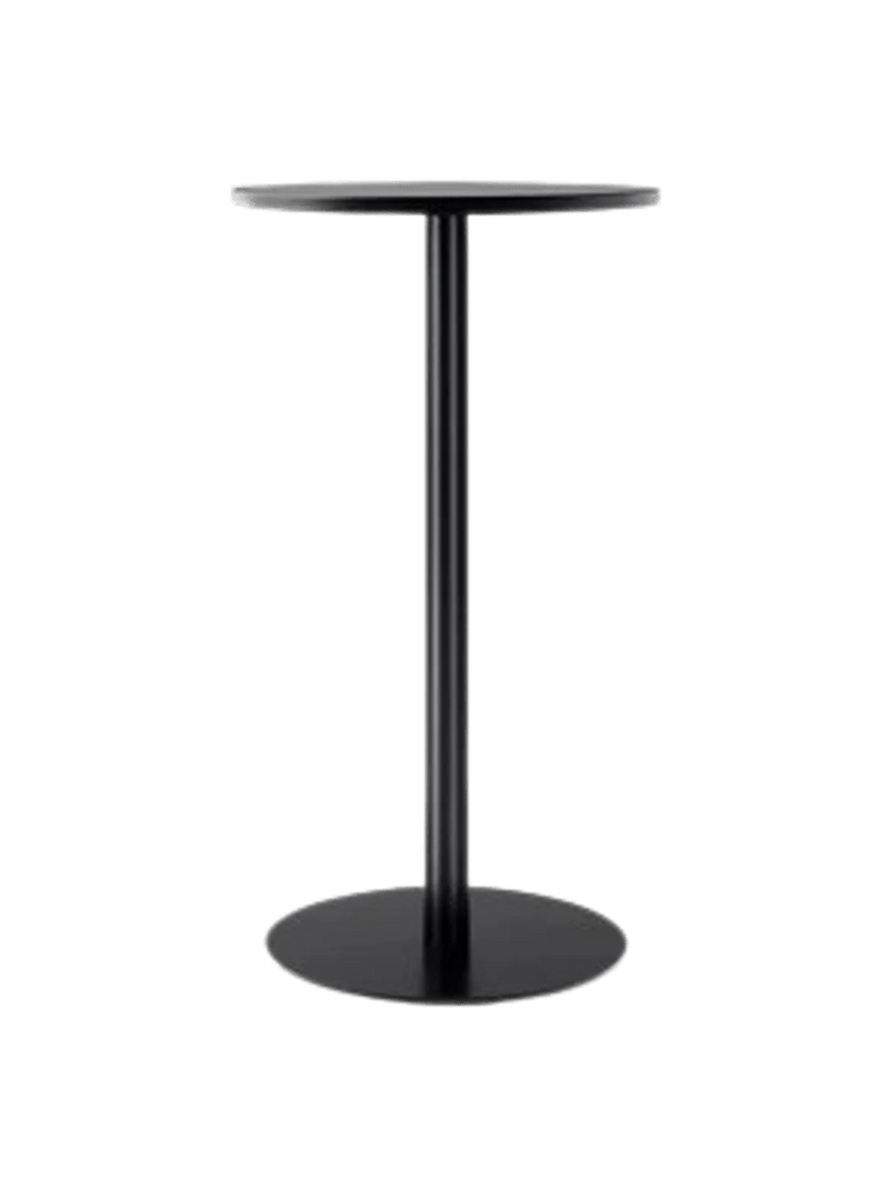 Harbour Column Bar Table - Audo Copenhagen Tables + Desks - Round base - 27.6 × 23.6 in - Black Oak - HORNE