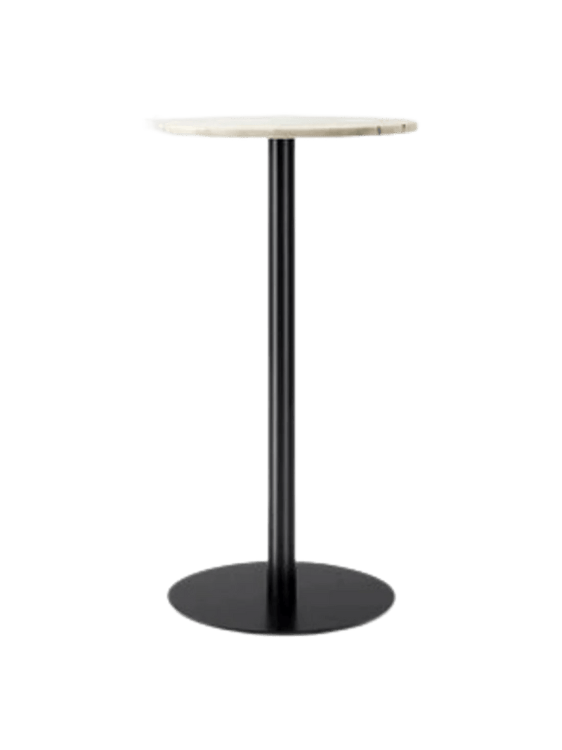 Harbour Column Bar Table - Audo Copenhagen Tables + Desks - Round base - 27.6 × 23.6 in - Black Oak - HORNE