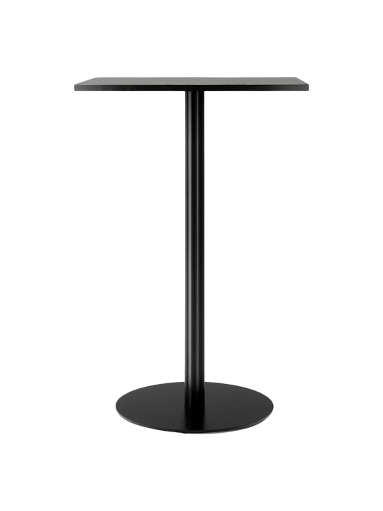 Harbour Column Bar Table - Audo Copenhagen Tables + Desks - Round base - 27.6 × 23.6 in - Linoleum Charcoal - HORNE