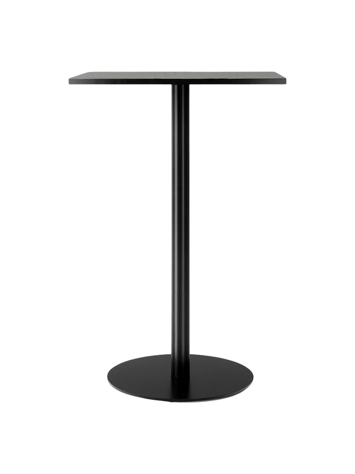 Harbour Column Bar Table - Audo Copenhagen Tables + Desks - Round base - 27.6 × 23.6 in - Linoleum Charcoal - HORNE