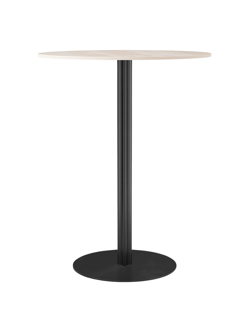Harbour Column Bar Table - Audo Copenhagen Tables + Desks - Round base - 27.6 × 23.6 in - Black Oak - HORNE