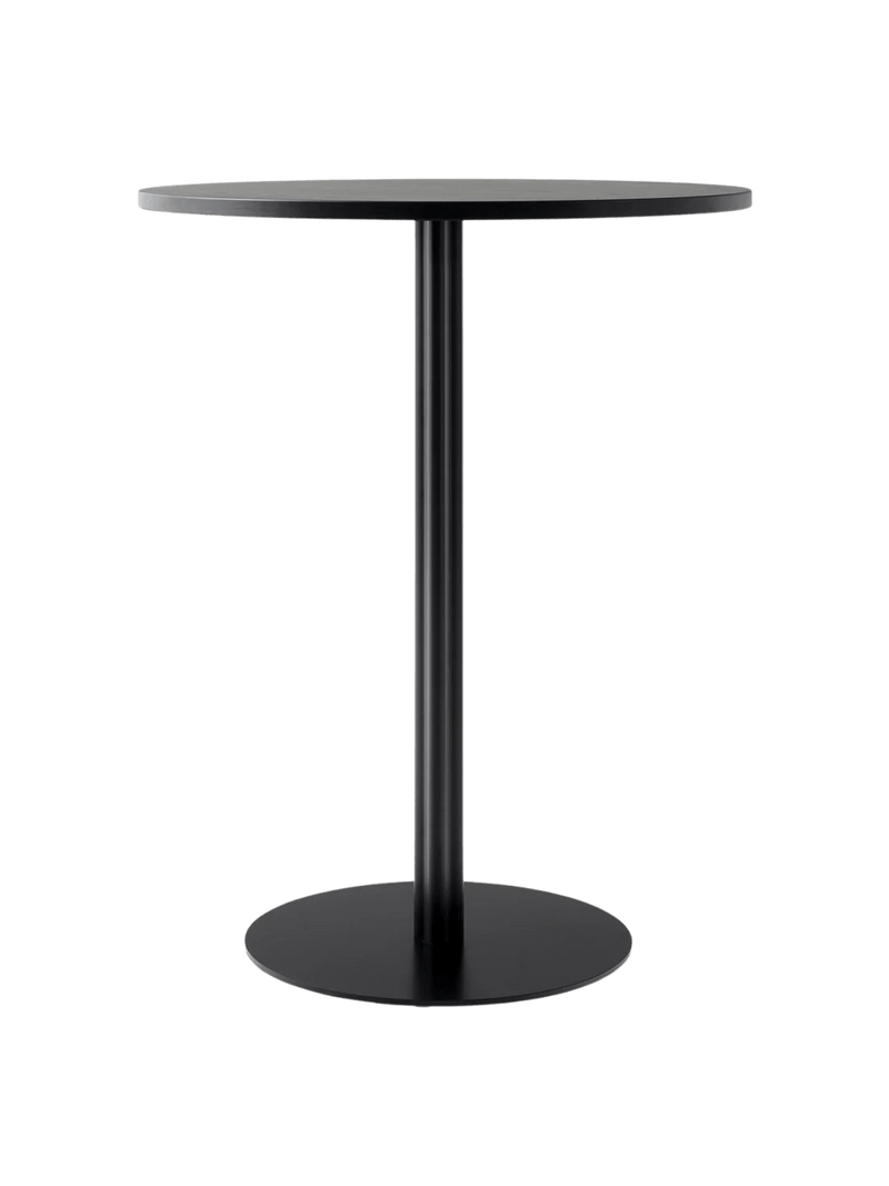 Harbour Column Counter Table - Audo Copenhagen Tables + Desks - Round base - 27.6 × 23.6 in - Black Oak - HORNE
