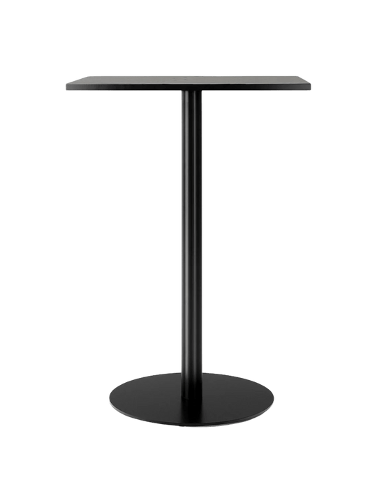 Harbour Column Counter Table - Audo Copenhagen Tables + Desks - Round base - 27.6 × 23.6 in - Black Oak - HORNE