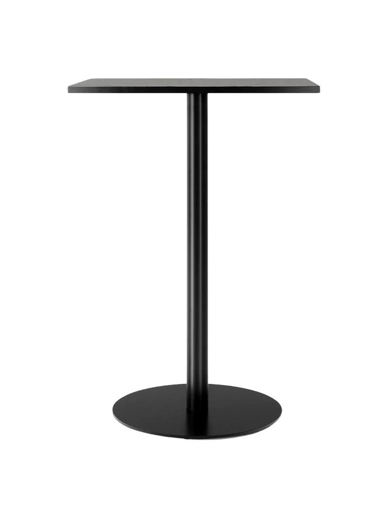 Harbour Column Counter Table - Audo Copenhagen Tables + Desks - Round base - 27.6 × 23.6 in - Black Oak - HORNE