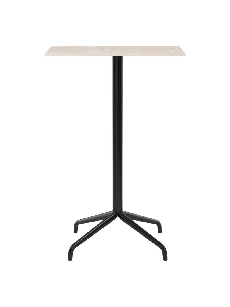 Harbour Column Counter Table - Audo Copenhagen Tables + Desks - Round base - 27.6 × 23.6 in - Black Oak - HORNE