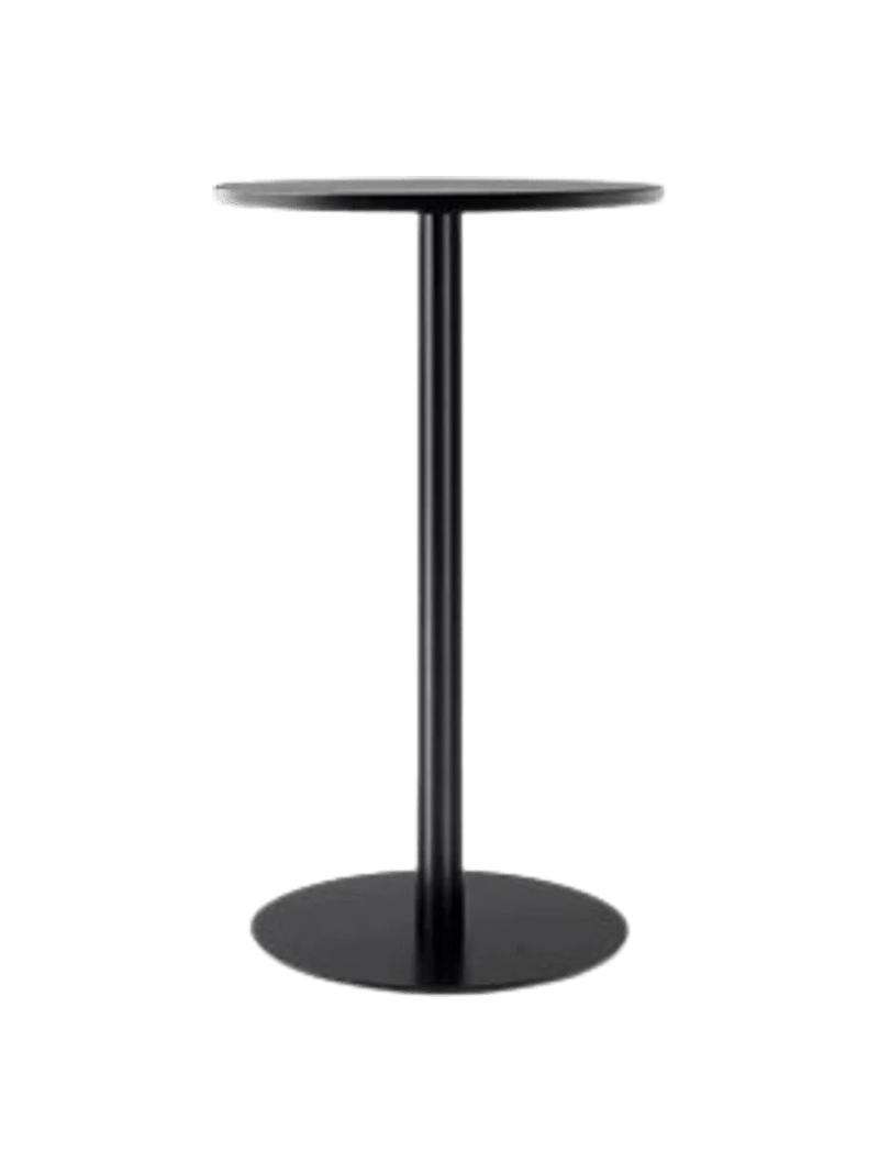 Harbour Column Counter Table - Audo Copenhagen Tables + Desks - Round base - 27.6 × 23.6 in - Black Oak - HORNE