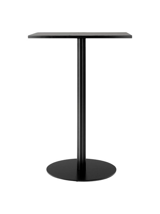 Harbour Column Counter Table - Audo Copenhagen Tables + Desks - Round base - 27.6 × 23.6 in - Linoleum Charcoal - HORNE