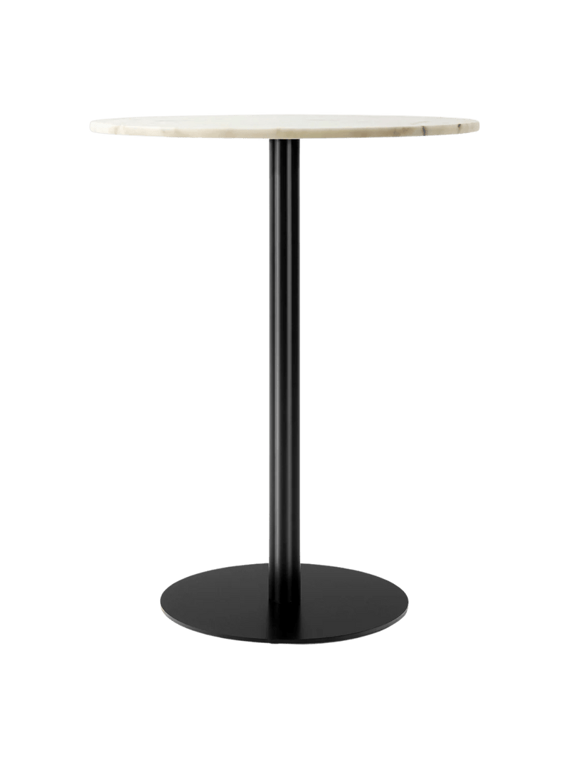 Harbour Column Counter Table - Audo Copenhagen Tables + Desks - Round base - 27.6 × 23.6 in - Black Oak - HORNE