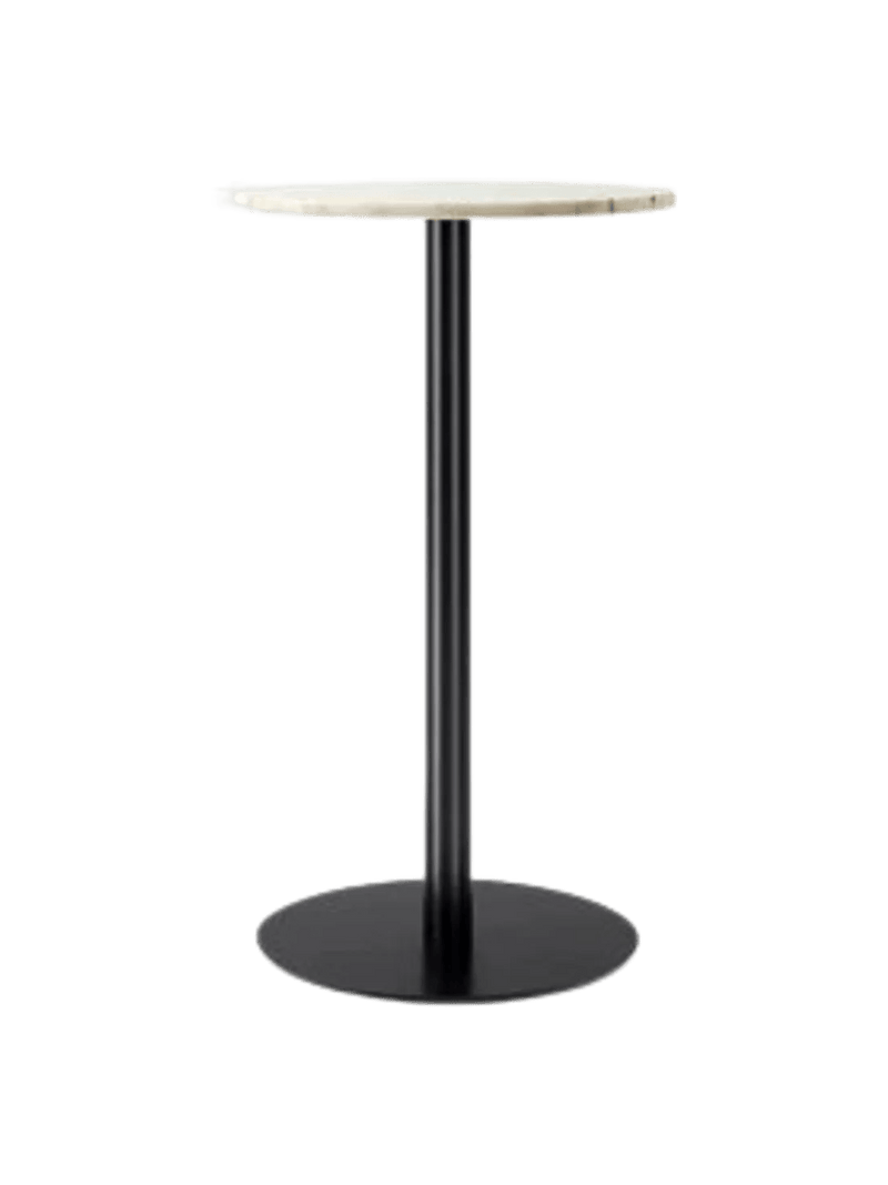 Harbour Column Counter Table - Audo Copenhagen Tables + Desks - Round base - 27.6 × 23.6 in - Black Oak - HORNE