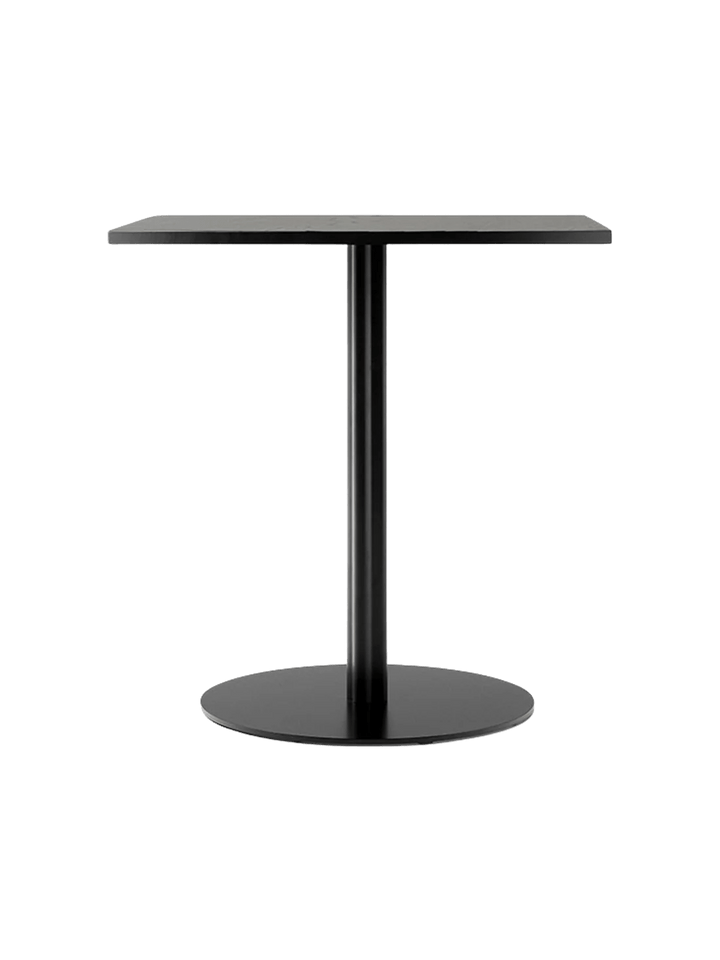 Harbour Column Dining Table - Audo Copenhagen Tables + Desks - Round - 27.6 × 23.6 in - Linoleum Charcoal - HORNE