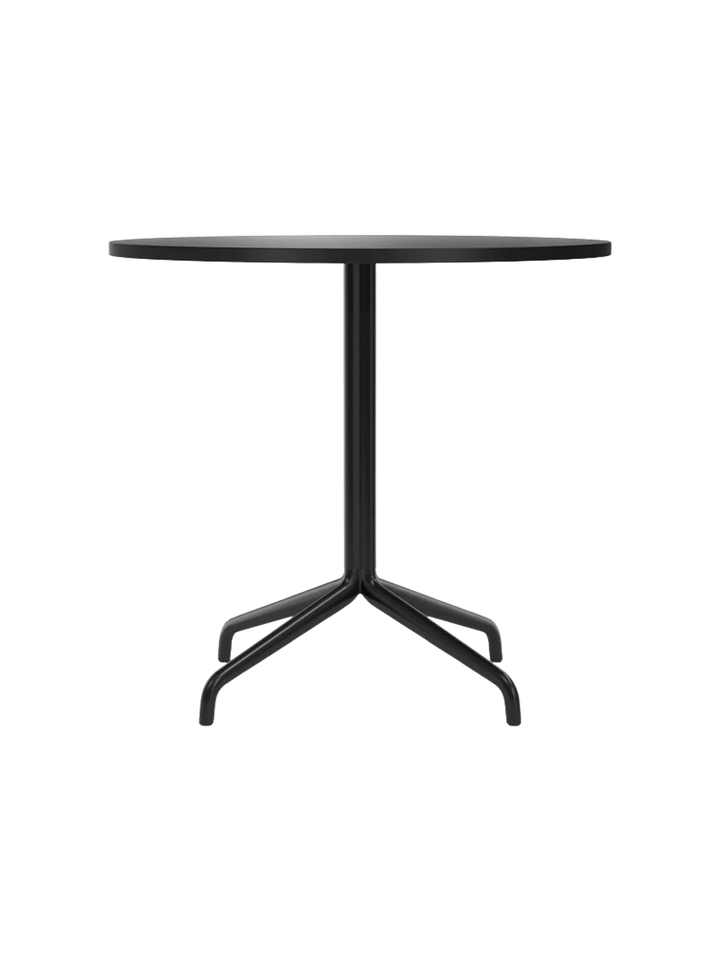 Harbour Column Dining Table - Audo Copenhagen Tables + Desks - Star base - Ø: 31.5 in - Linoleum Charcoal - HORNE