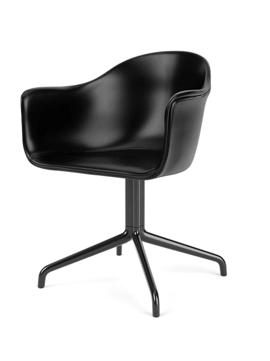 Harbour Dining Chair - Star Base - Audo Copenhagen Chairs - Dakar 0842 - Black - With Swivel - HORNE