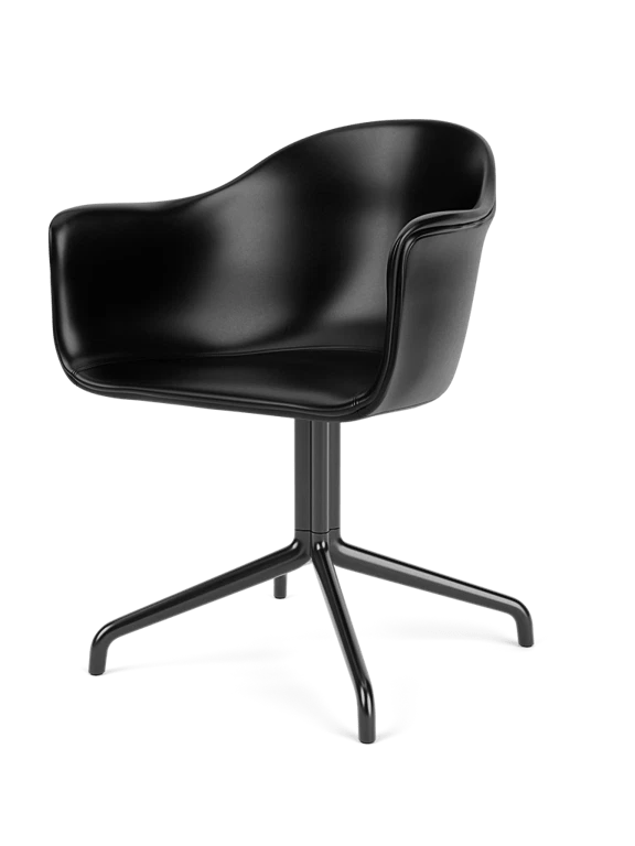Harbour Dining Chair - Star Base - Audo Copenhagen Chairs - Dakar 0842 - Black - With Swivel - HORNE