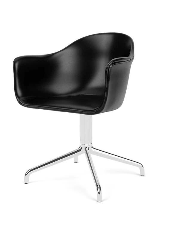 Harbour Dining Chair - Star Base - Audo Copenhagen Chairs - Dakar 0311 - Black - With Swivel - HORNE
