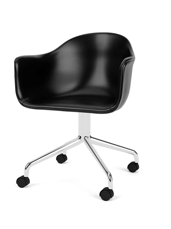 Harbour Dining Chair - Star Base w/Casters - Audo Copenhagen Chairs - Dakar 0311 - Black - HORNE