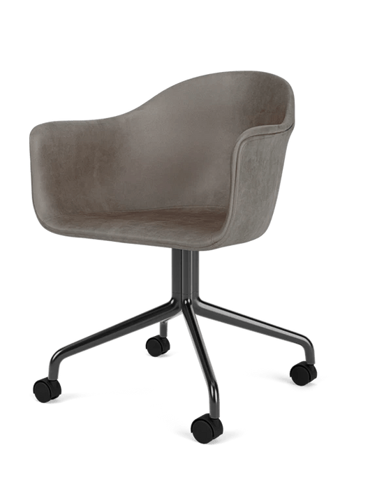 Harbour Dining Chair - Star Base w/Casters - Audo Copenhagen Chairs - Dakar 0311 - Black - HORNE