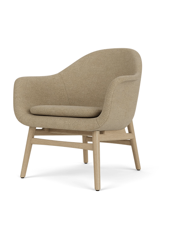 Harbour Lounge Chair - Audo Copenhagen Chairs - Natural Oak - Audo Bouclé 02 - HORNE