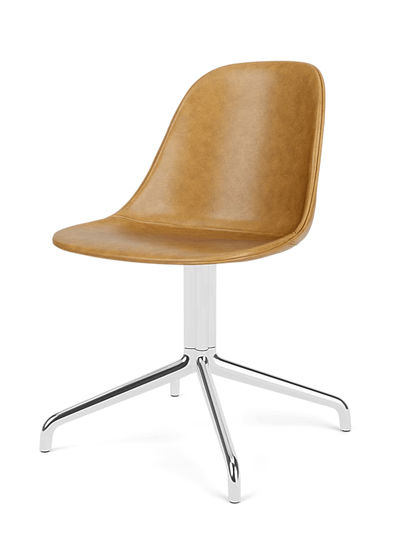 Harbour Side Chair - Dining Height - Leather - Audo Copenhagen Chairs - Return - Aluminium Polished - Dakar 0250 - HORNE