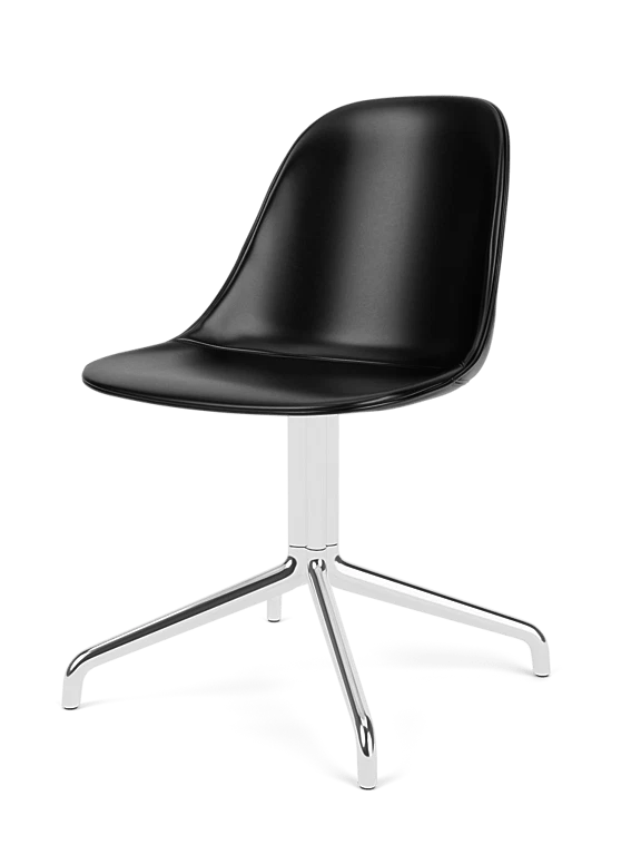 Harbour Side Chair - Dining Height - Leather - Audo Copenhagen Chairs - Return - Aluminium Polished - Dakar 0250 - HORNE