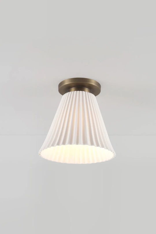 Hector Large Pleat Ceiling Light - Original BTC Floor Lamps - Antique Brass - HORNE