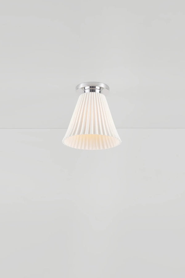 Hector Large Pleat Ceiling Light - Original BTC Floor Lamps - Brushed Aluminum - HORNE