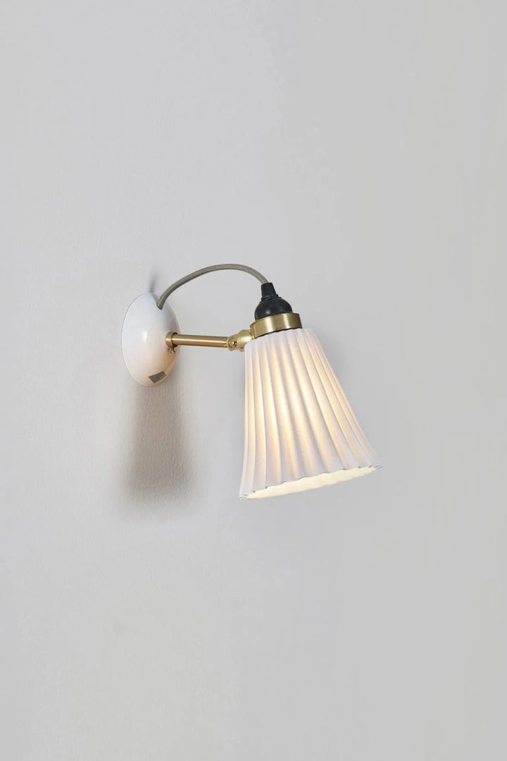 Hector Pleat Medium Wall Light - Original BTC Wall Sconces - Brass - HORNE