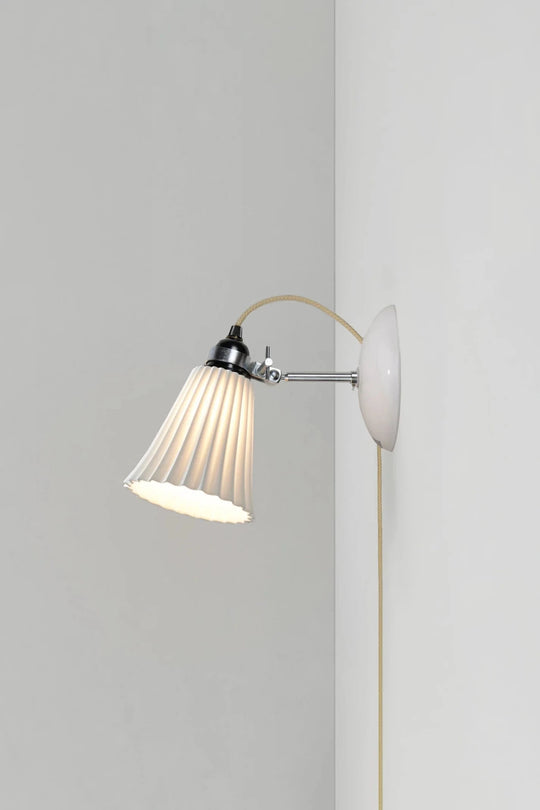 Hector Pleat Medium Wall Light - PSC - Original BTC Wall Sconces - Silver - HORNE