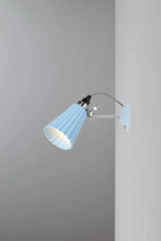 Hector Small Pleat Wall Light - Original BTC Table + Task - Light blue - HORNE