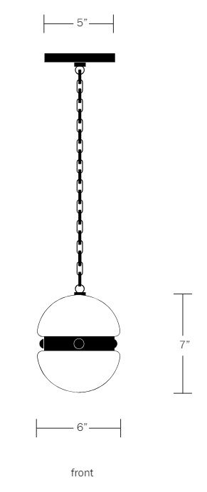Hemisphere Pendant Small - Workstead - Ceiling Lights - Matte Black Enamel - 24" OAH - HORNE
