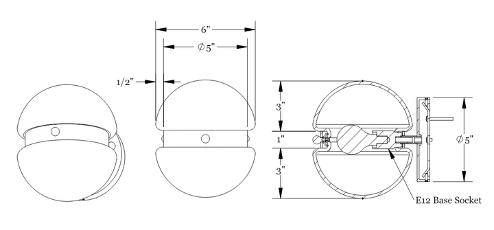 Hemisphere Sconce - Workstead - Wall Sconces - Matte Black Enamel - HORNE
