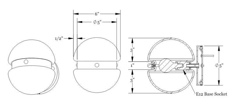 Hemisphere Sconce - Workstead - Wall Sconces - Matte Black Enamel - HORNE