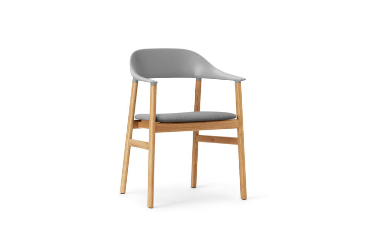 Herit Armchair Upholstery - Normann Copenhagen Dining Chairs - Herit Armchair Upholstery Oak - Remix Grey - HORNE