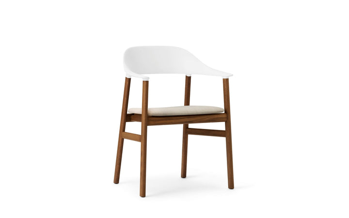 Herit Armchair Upholstery - Normann Copenhagen Dining Chairs - Herit Armchair Upholstery Smoked Oak - Remix White - HORNE