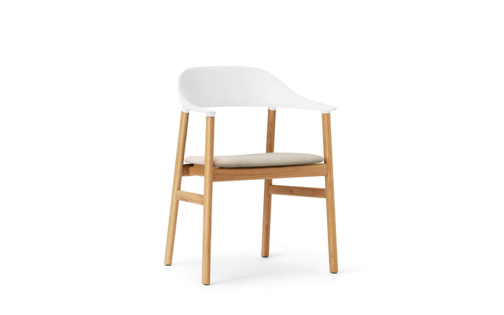 Herit Armchair Upholstery - Normann Copenhagen Dining Chairs - Herit Armchair Upholstery Oak - Remix White - HORNE