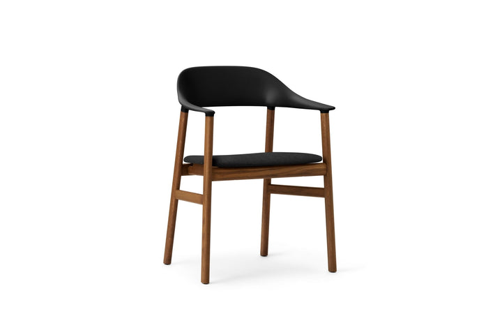 Herit Armchair Upholstery - Normann Copenhagen Dining Chairs - Herit Armchair Upholstery Smoked Oak - Remix Black - HORNE