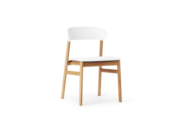 Herit Chair Upholstery - Normann Copenhagen Dining Chairs - Herit Chair Upholstery Oak - Spectrum Leather White - HORNE