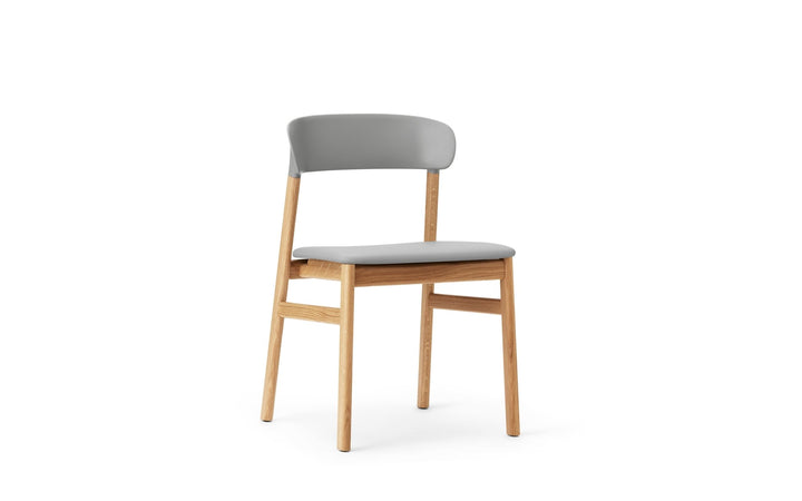 Herit Chair Upholstery - Normann Copenhagen Dining Chairs - Herit Chair Upholstery Oak - Spectrum Leather Grey - HORNE