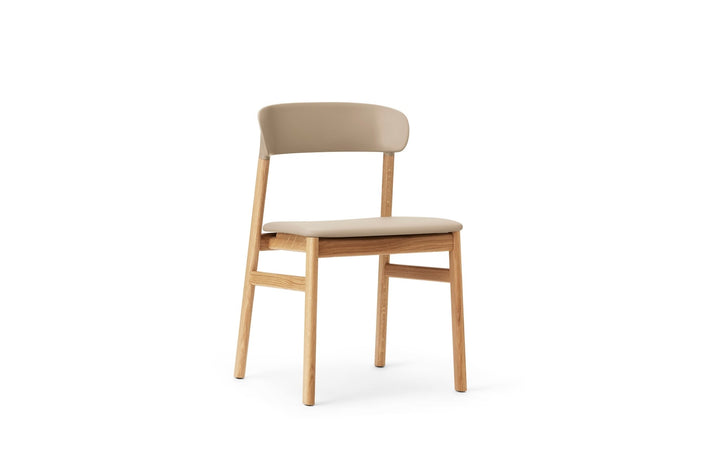 Herit Chair Upholstery - Normann Copenhagen Dining Chairs - Herit Chair Upholstery Oak - Spectrum Leather Sand - HORNE