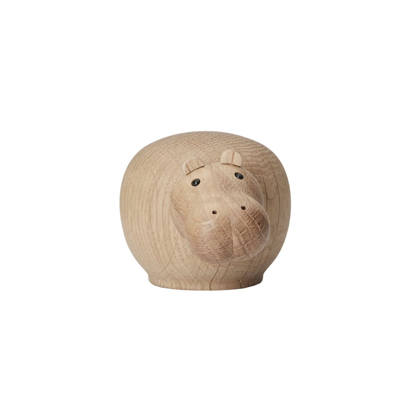 Hibo Hippopotamus - Oak - Woud Art + Objects - Mini - HORNE